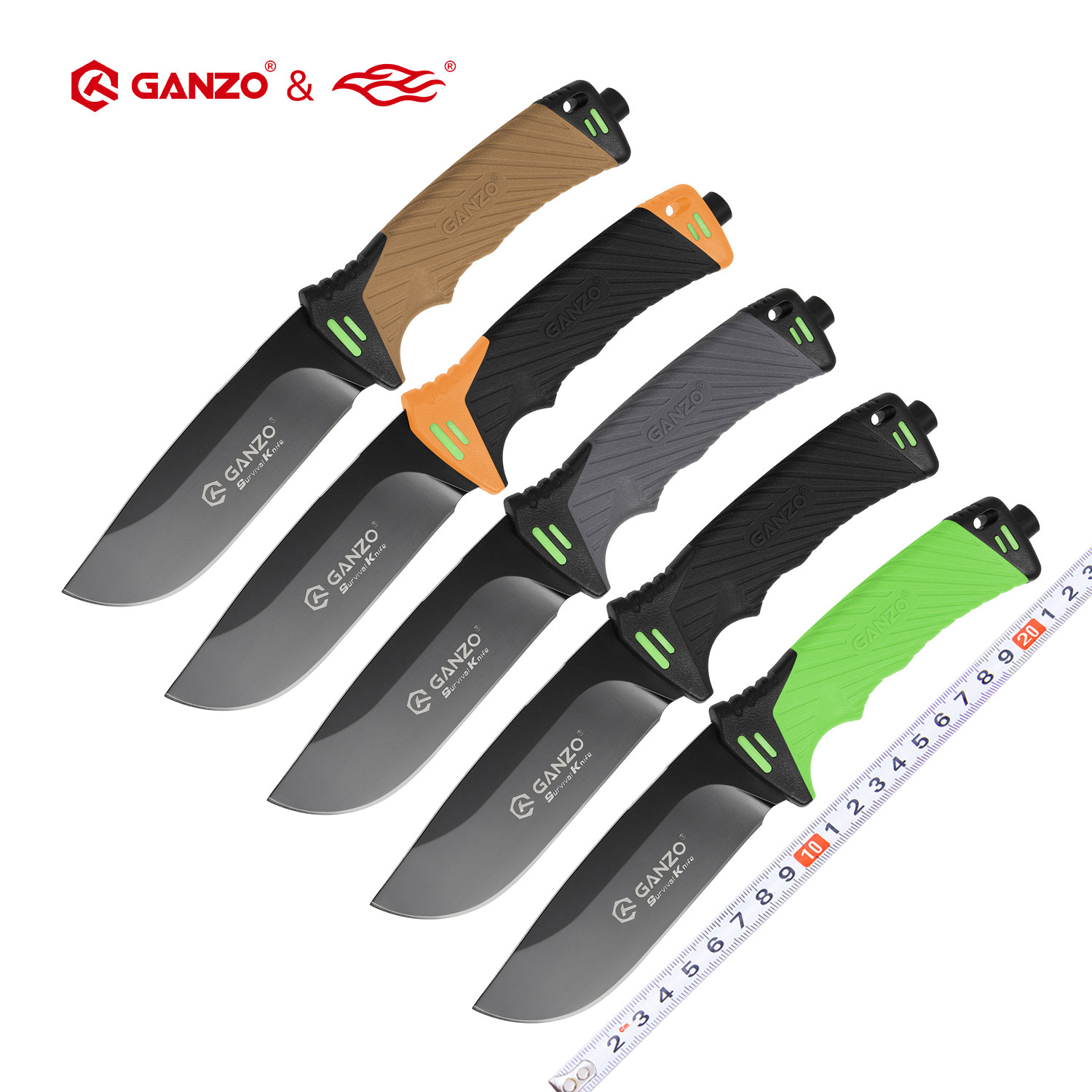Bushcraft Knife Fixed - Cuchillo Ganzo G8012 de hoja fija
