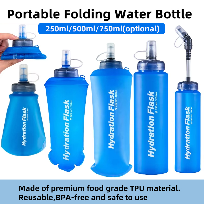 Water Bag Collapsible - Botella de agua plegable portátil de