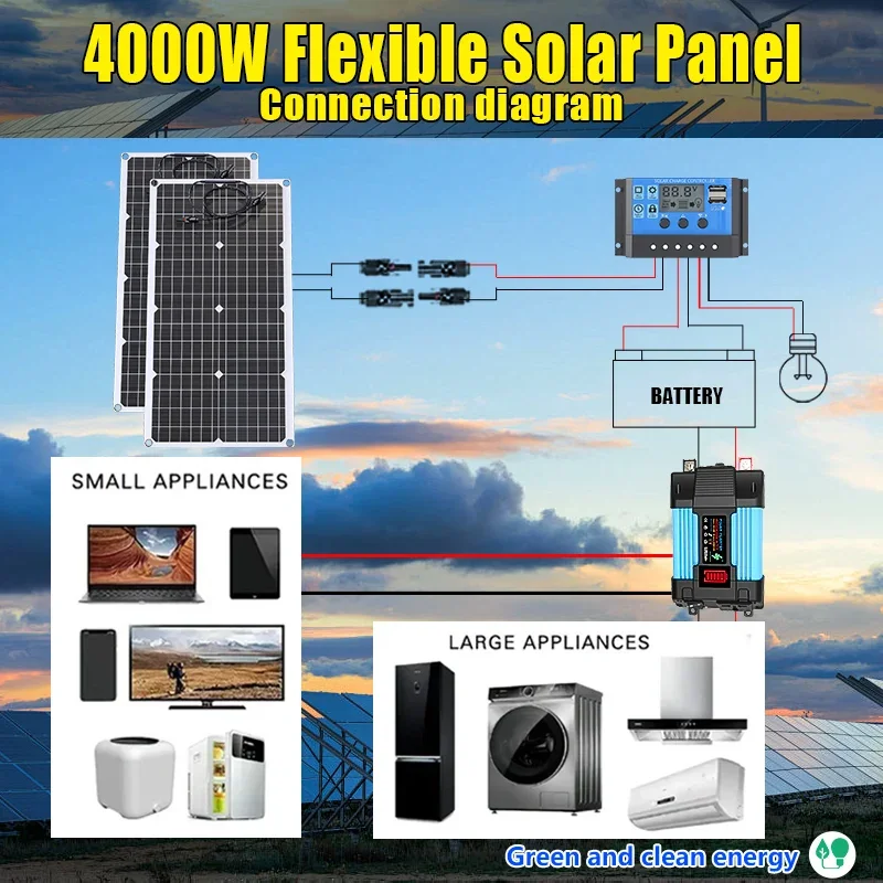 Kit de panel solar de 4000 W,  - Solar Emergency Charger reseña y precio